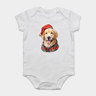 Golden Retriever Christmas Baby Bodysuit